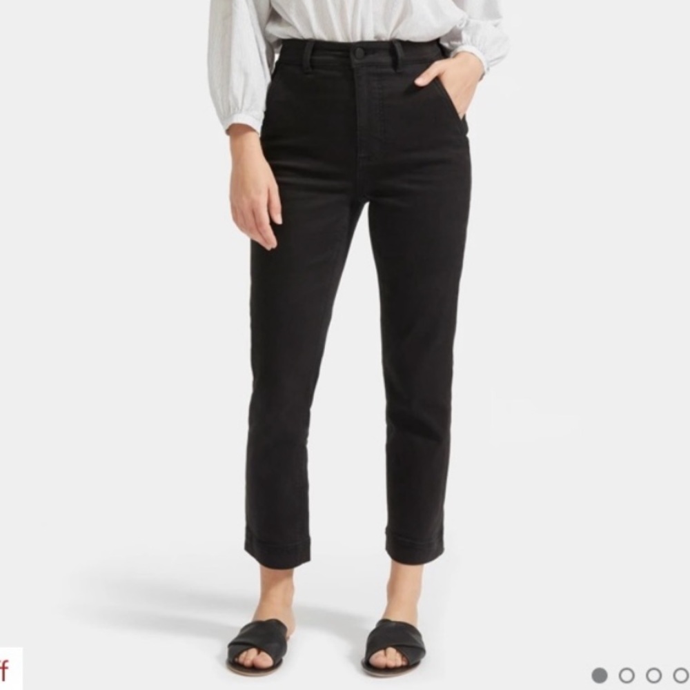 Everlane The Slim Leg Crop in Washed Black • size 0